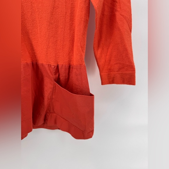 MOTH Anthropologie Breeze Point Orange Wool Blend Sweater Size Medium - Picture 2 of 7